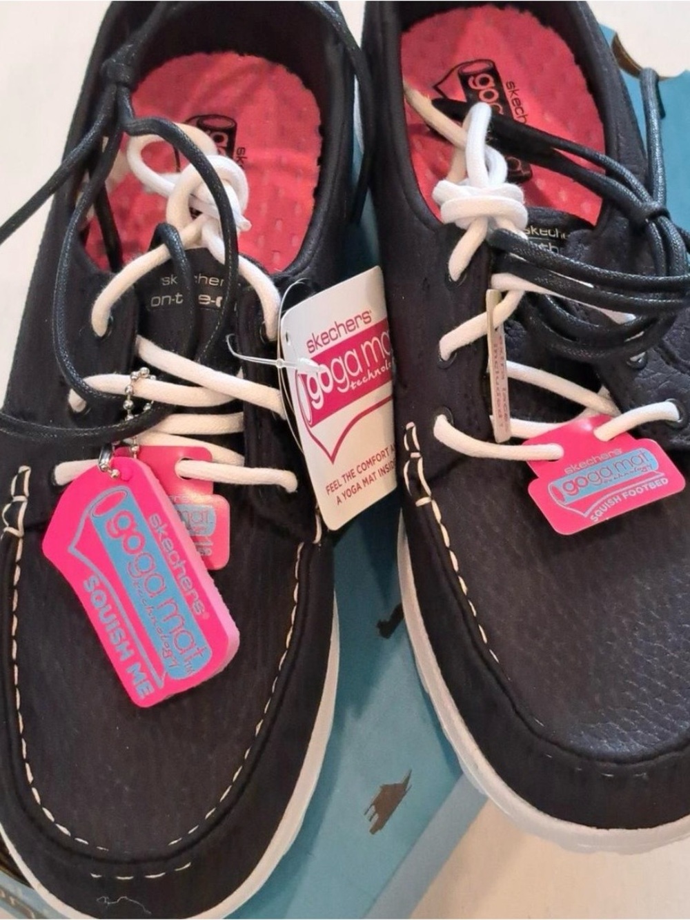 Skechers Black and White Boat-Style Sneakers - Picture 2 of 8
